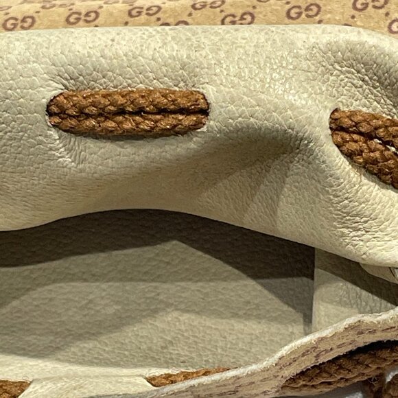 Gucci GG Drawstring Suede Bottle Cosmetic Bag Satchel Purse - Picture 4 of 7